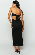 Skye Black Knit Midi Dress Image