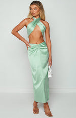 Stacey Sage Satin Halter Top Image