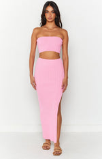 Summertime Pink Knit Bandeau Top Image