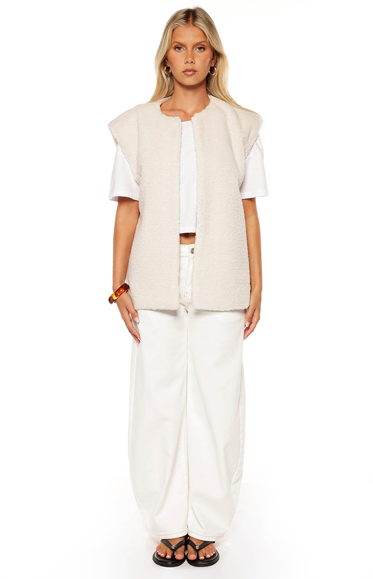 Summi Cream Teddy Fleece Vest Image