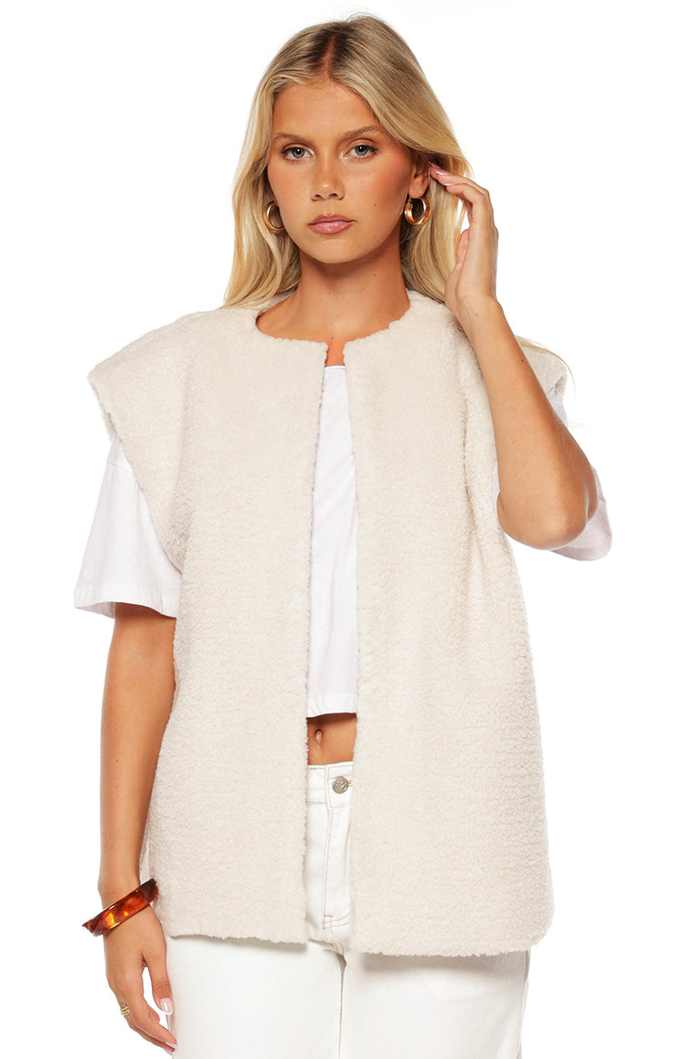 Summi Cream Teddy Fleece Vest Image