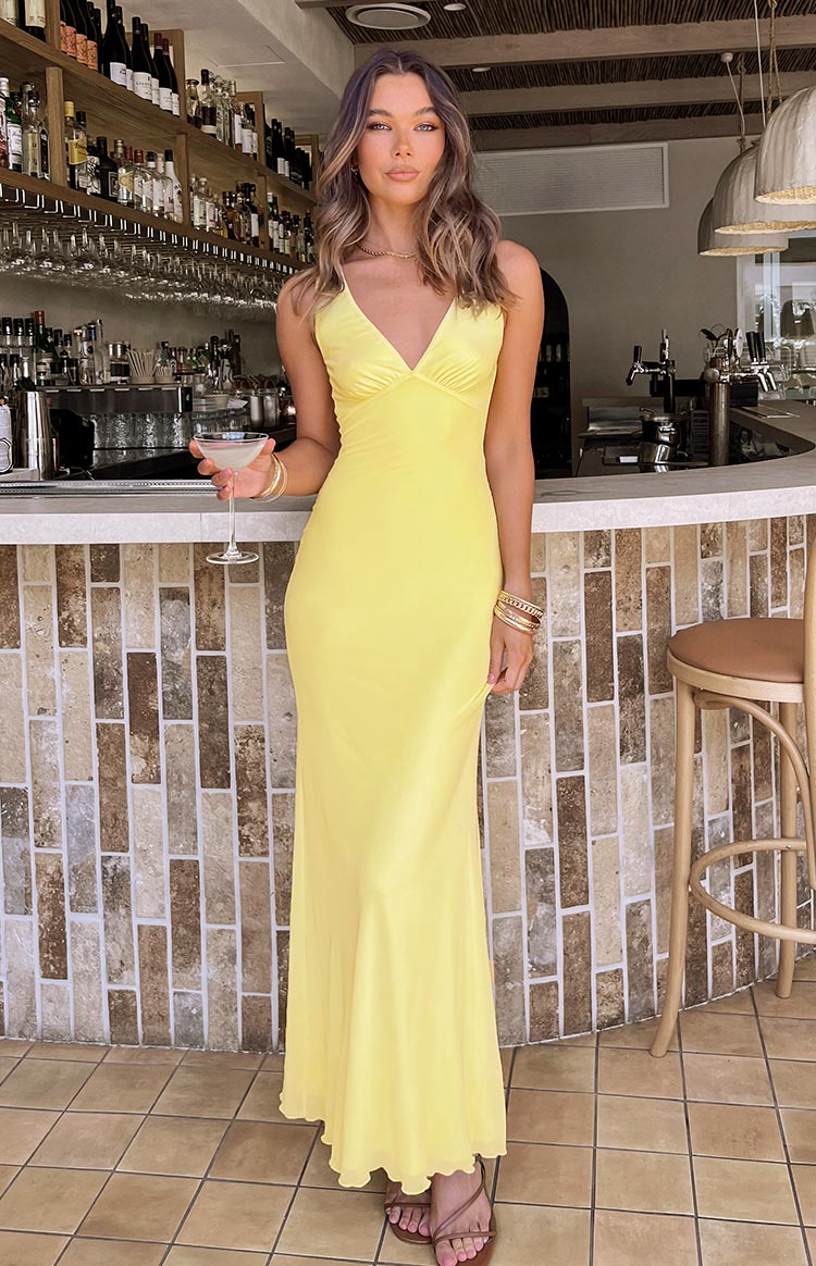 Sunflower Yellow Mesh Maxi Dress Beginning Boutique NZ