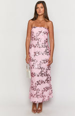 Tari Pink Butterfly Sequin Maxi Dress Image