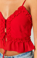 Tora Red Frill Cami Image