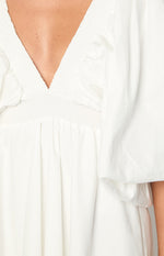 Torie White Short Sleeve Mini Dress Image