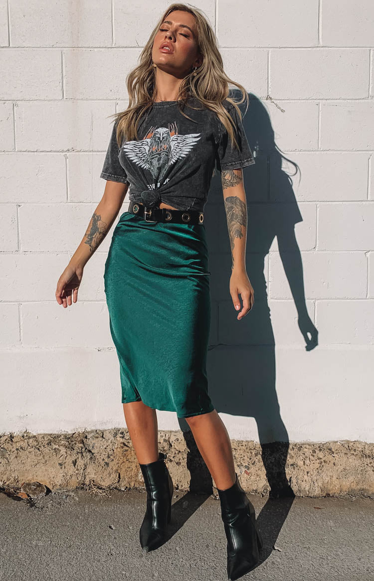 Trisha Midi Skirt Emerald Beginning Boutique NZ
