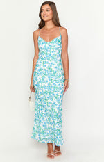 Valentina Blue Floral Maxi Dress Image