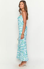 Valentina Blue Floral Maxi Dress Image