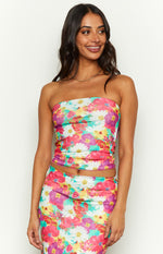 When In Rome Floral Print Tube Top Image