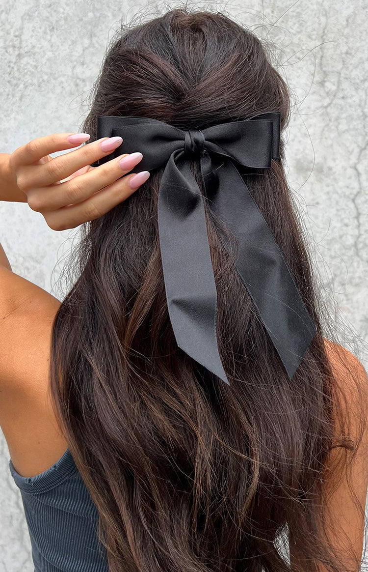 Whimsy Willow Black Bow Hair Clip Image