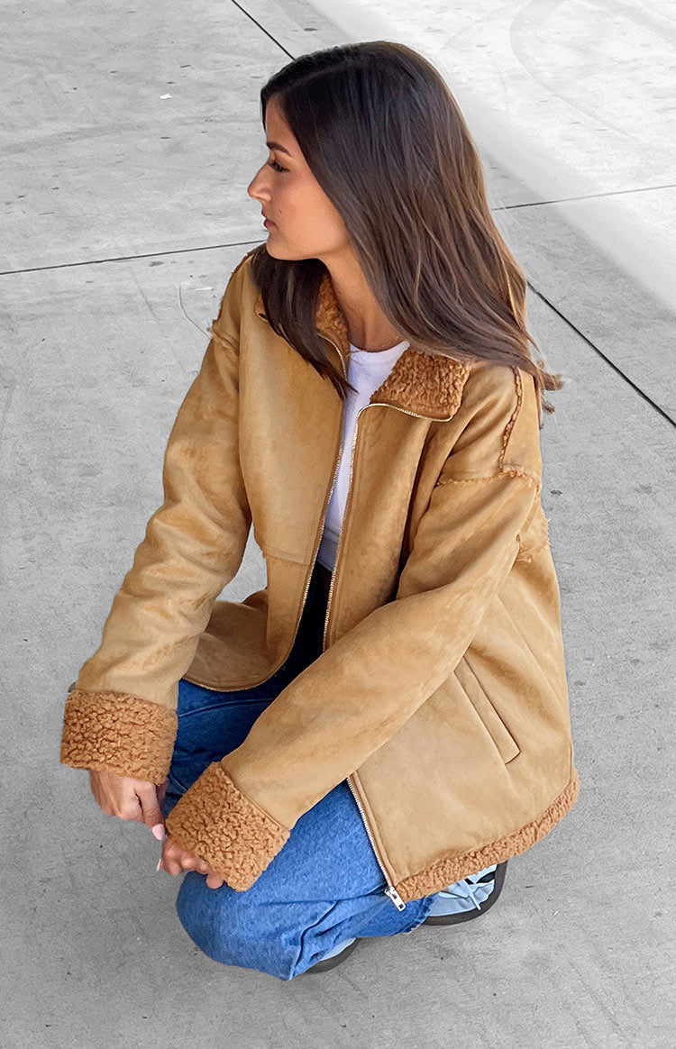 Willow Brown Suede Fur Jacket | Beginning Boutique NZ