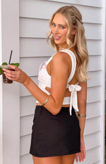 Zac Black Linen Blend Skort Image