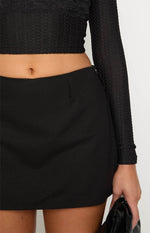Zac Black Linen Blend Skort Image