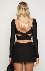 Zac Black Linen Blend Skort Image