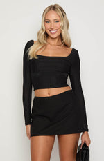 Zac Black Linen Blend Skort Image