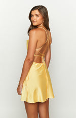 Come And Get It Yellow Party Mini Dress Image