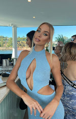 Catarina Blue Knit Midi Dress Image