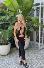 Renata Black Cut Out Dress Image