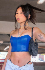 Bonita Blue PU Corset Top Image