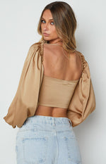 Arianna Blouson Top Brown Image