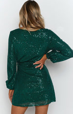 Avenue Sequin Mini Dress Emerald Image
