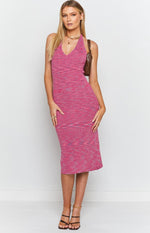 Bailee Spacedye Midi Dress Pink Image