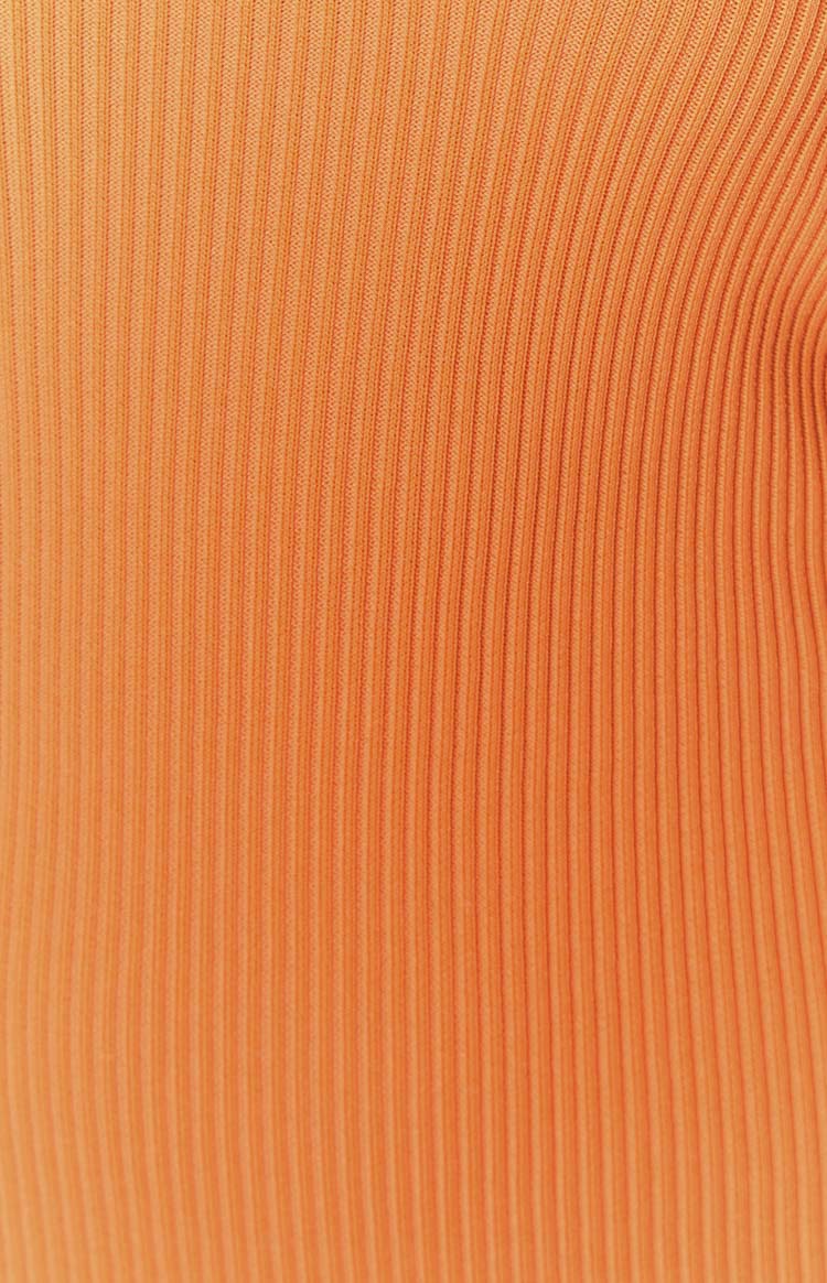Rebecca Orange Strapless Knit Midi Dress Image