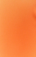 Rebecca Orange Strapless Knit Midi Dress Image