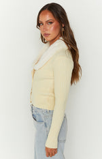 Blizzard Collared Ribbed Cardi Cream Image