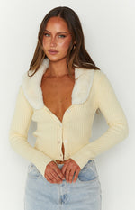 Blizzard Collared Ribbed Cardi Cream Image