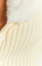 Blizzard Collared Ribbed Cardi Cream Image
