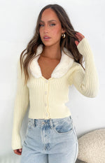 Blizzard Collared Ribbed Cardi Cream Image