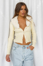 Blizzard Collared Ribbed Cardi Cream Image