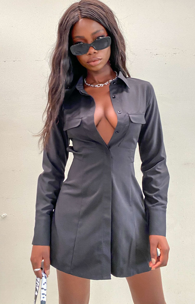 Broken Heart Shirt Dress Black Image