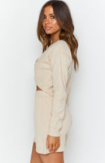 Cameron Knit Shorts Beige Image