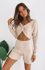 Cameron Knit Shorts Beige Image