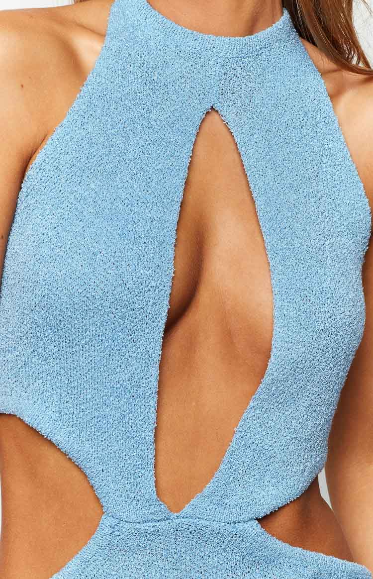 Catarina Blue Knit Midi Dress Image