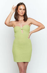 Ciela Lime Knit Mini Dress Image