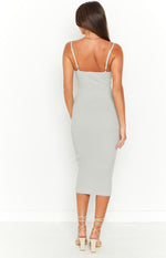 Codie Grey Rib Knit Midi Dress Image