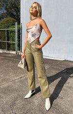 Cool Shade PU Pants Olive Image