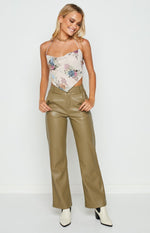 Cool Shade PU Pants Olive Image