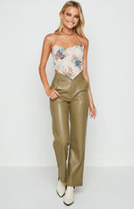 Cool Shade PU Pants Olive Image