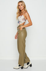Cool Shade PU Pants Olive Image