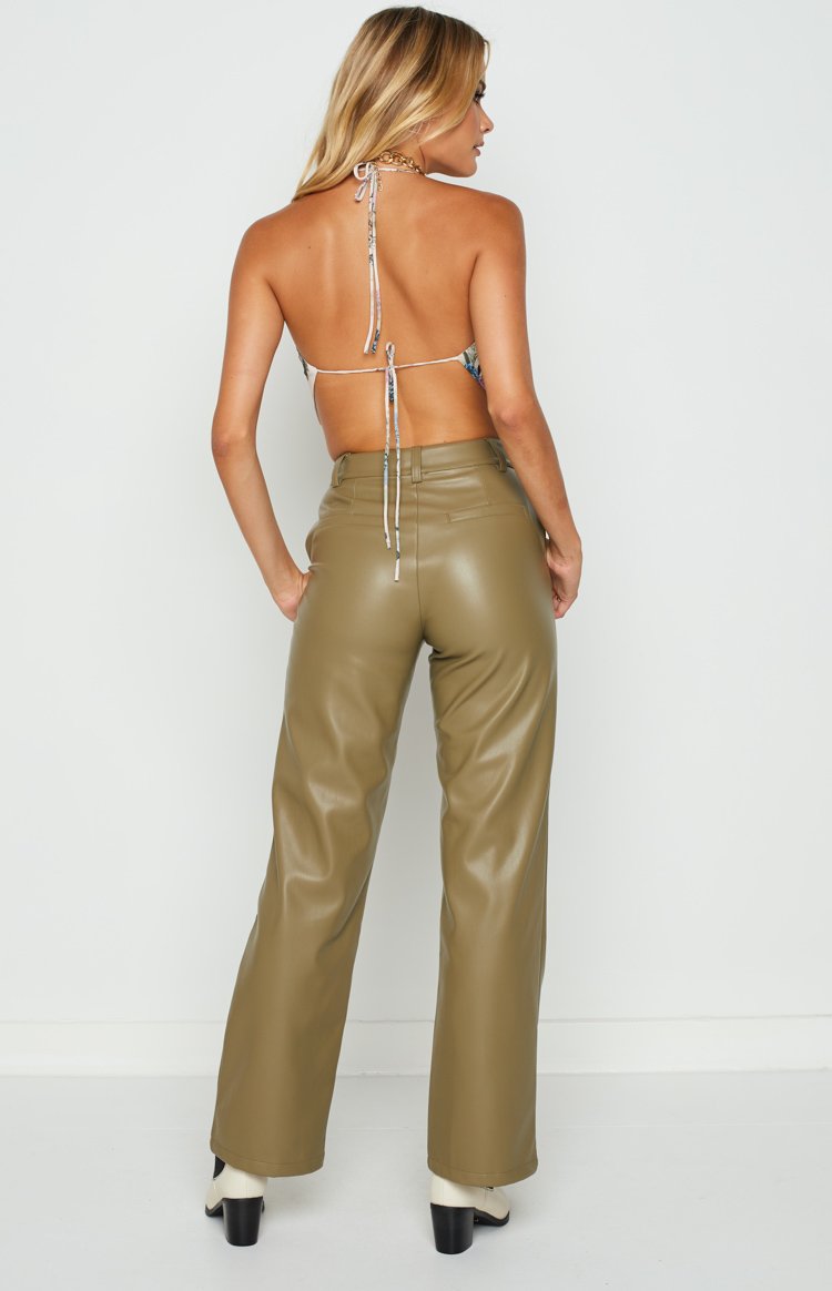 Cool Shade PU Pants Olive Image