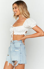 Crave You White Crop Top Image