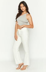 Delaney White Linen Blend Pants Image