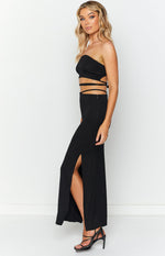 Delvie Black Maxi Skirt Image