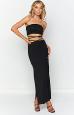 Delvie Black Maxi Skirt Image
