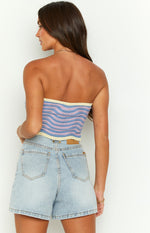 Deni Purple Knit Crop Top Image