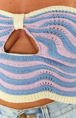 Deni Purple Knit Crop Top Image